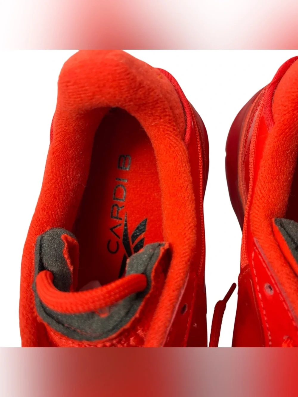 CARDI B REEBOK CLUB C Red Clear Sneakers Womens US 11 New